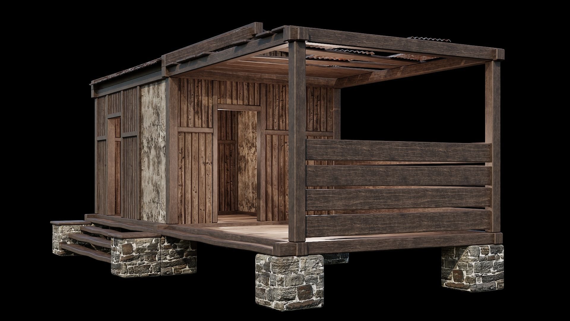 Medieval Houses 61- 4K Textures Game Ready Low-poly 3D model_14