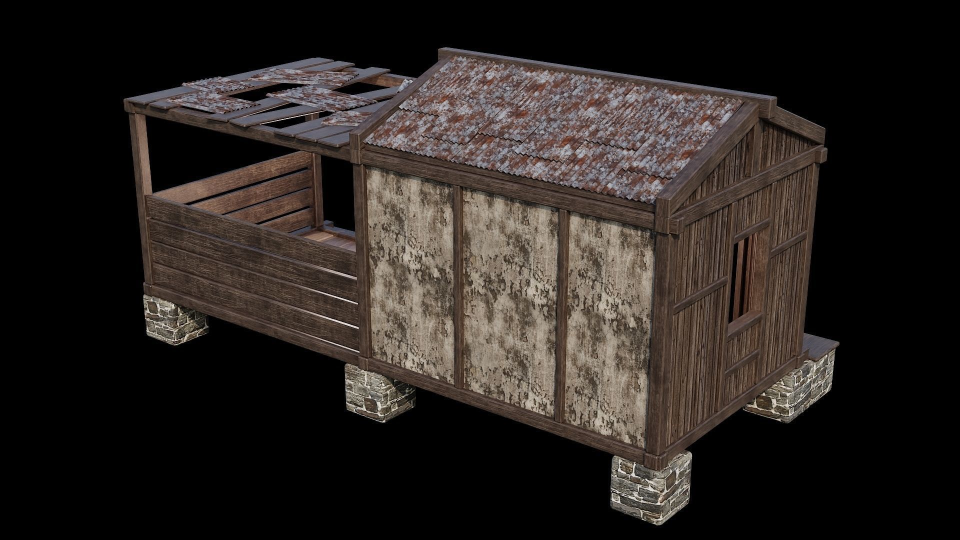 Medieval Houses 61- 4K Textures Game Ready Low-poly 3D model_3