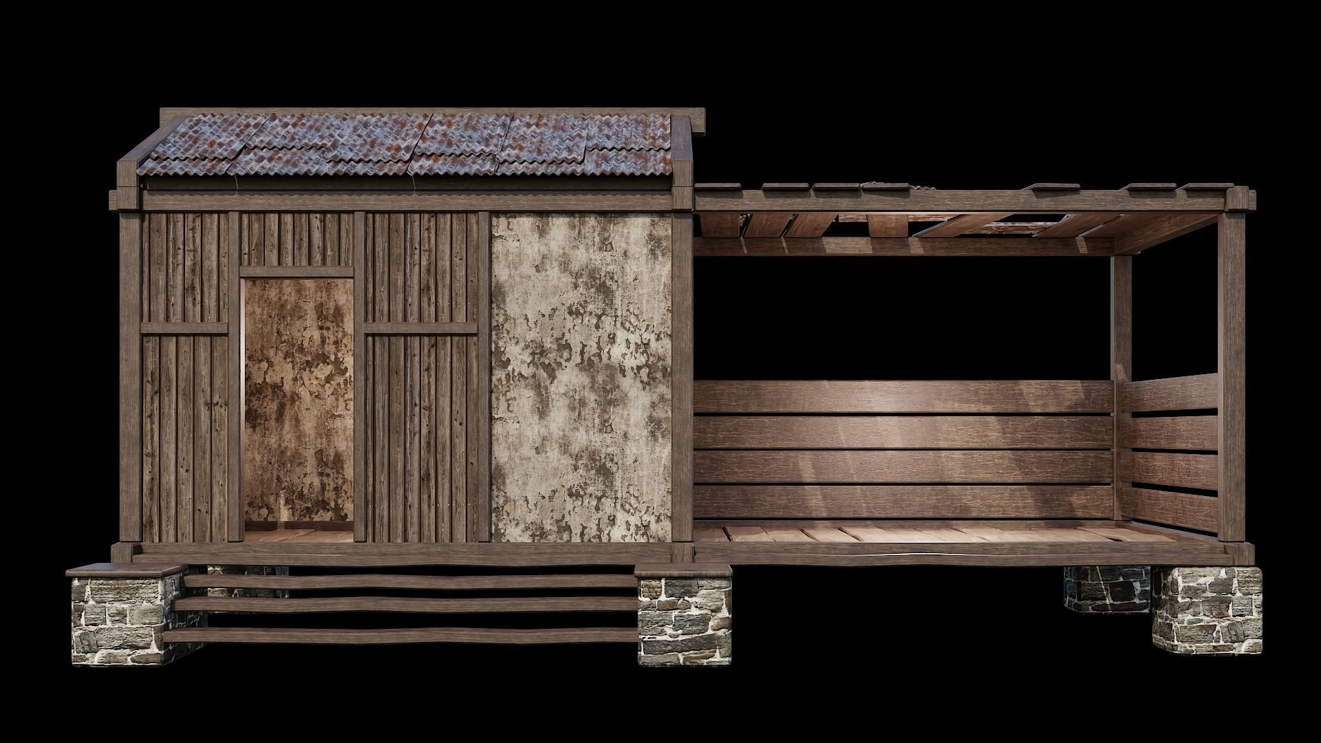 Medieval Houses 61- 4K Textures Game Ready Low-poly 3D model_11