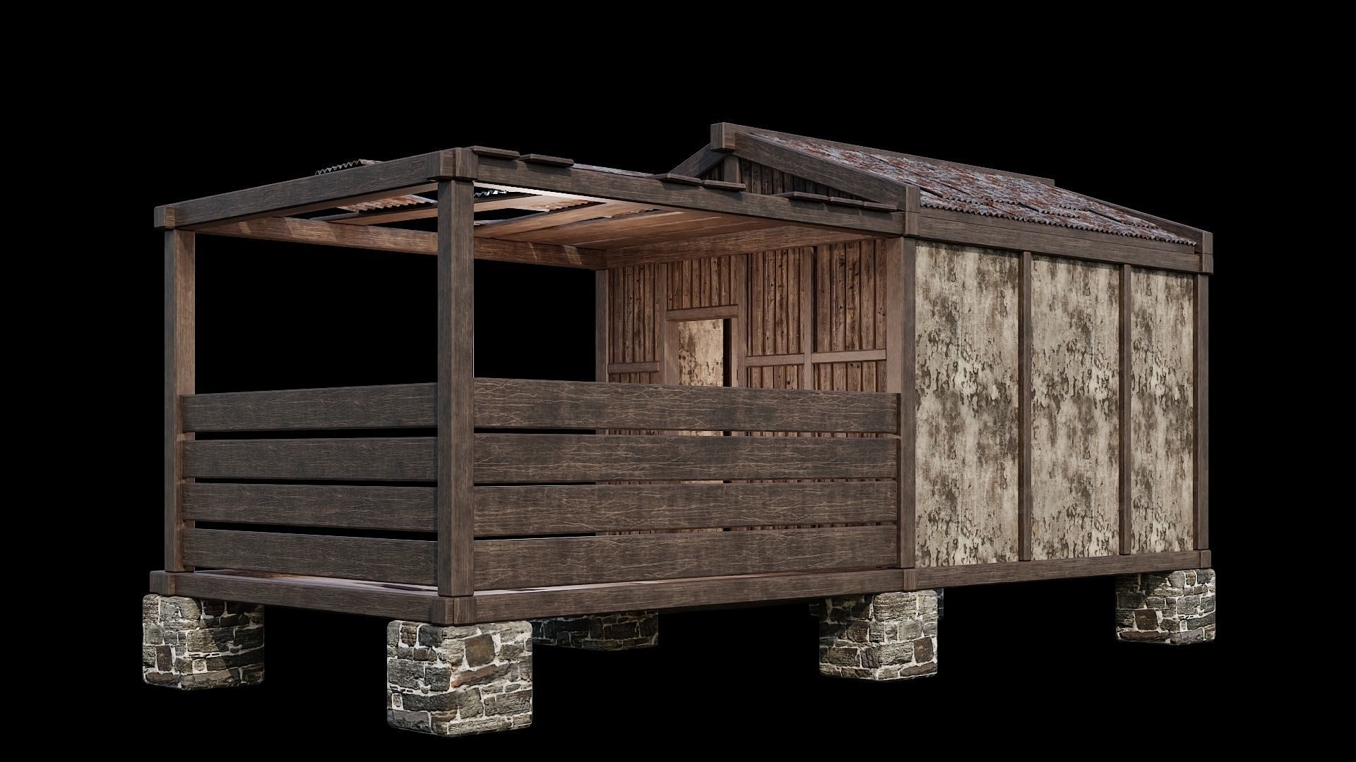 Medieval Houses 61- 4K Textures Game Ready Low-poly 3D model_10