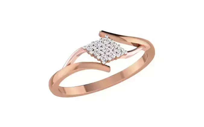 Women Diamond Ring 3dm stl render details