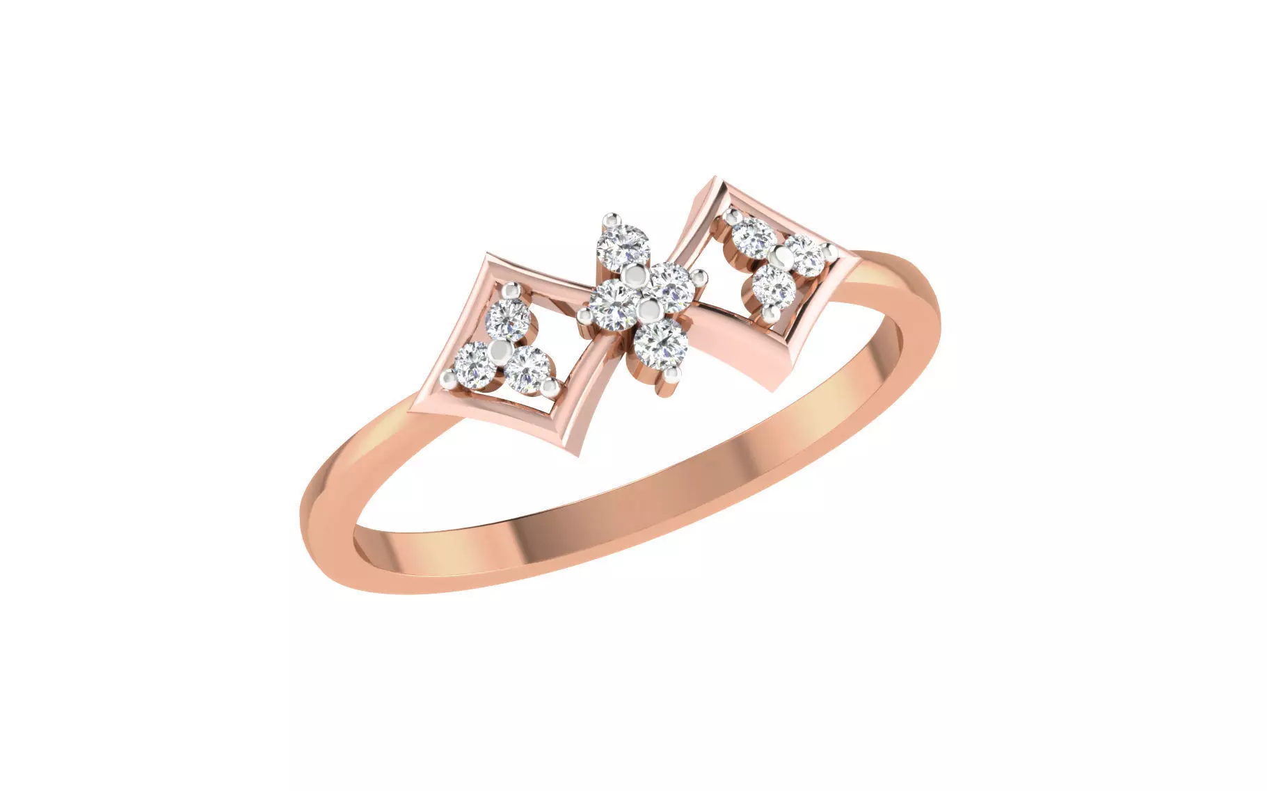 Women Diamond Ring 3dm stl render details 3D print model_0