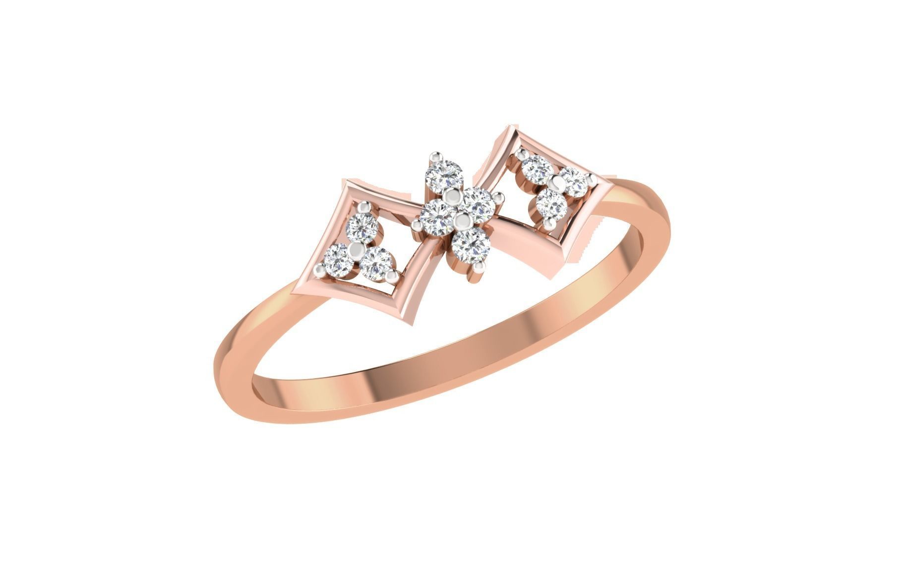 Women Diamond Ring 3dm stl render details 3D print model_1