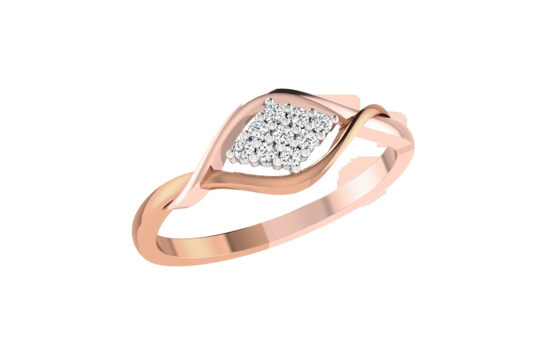 Women Diamond Ring 3dm stl render details 3D print model_1