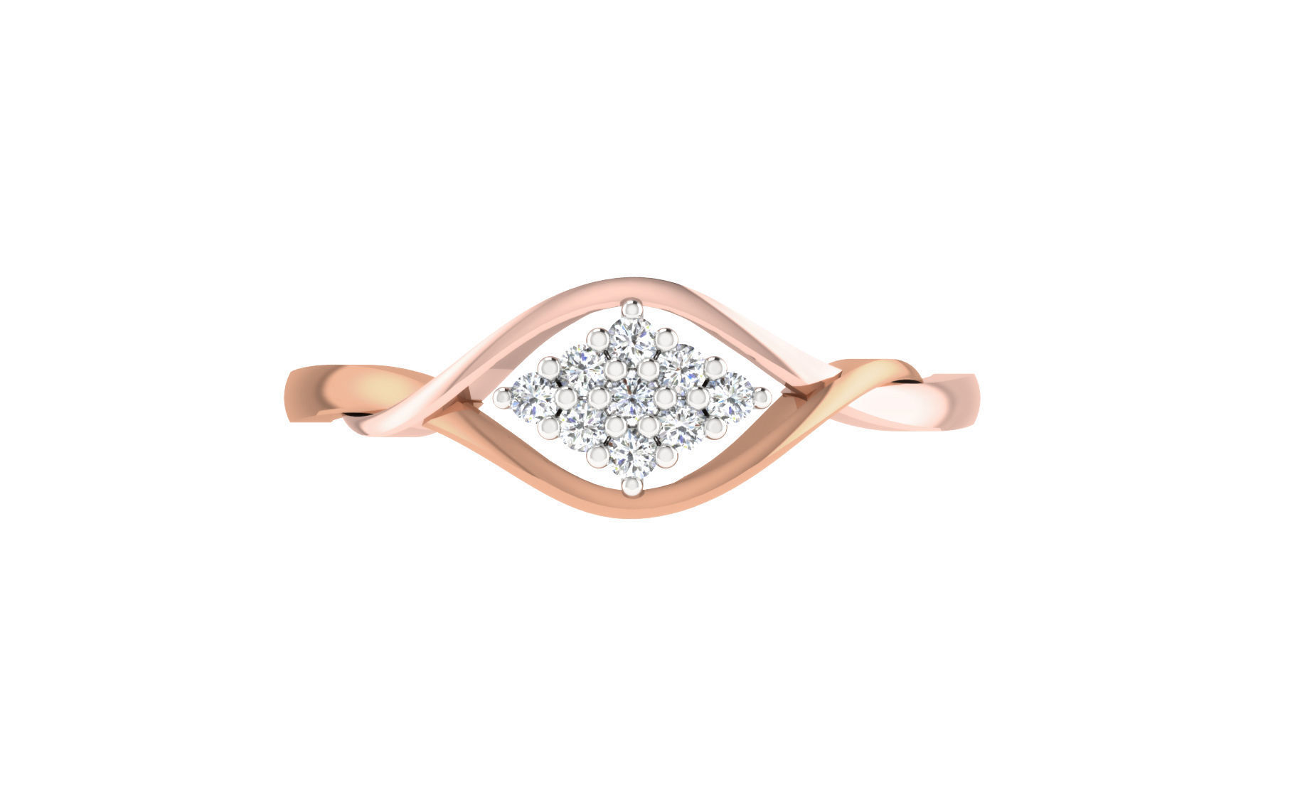 Women Diamond Ring 3dm stl render details 3D print model_7