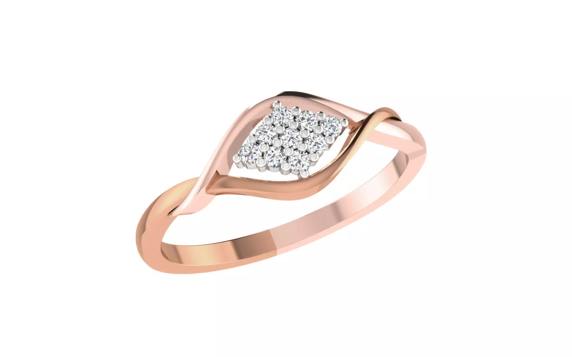 Women Diamond Ring 3dm stl render details 3D print model_0