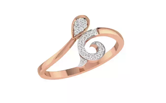Women Diamond Ring 3dm stl render details