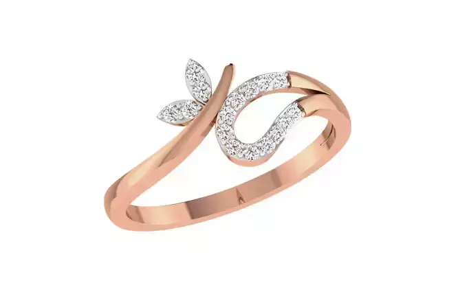 Women Diamond Ring 3dm stl render details