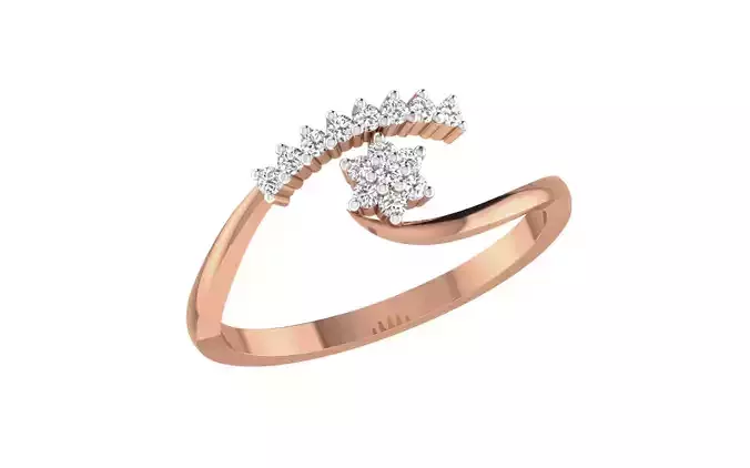 Women Diamond Ring 3dm stl render details