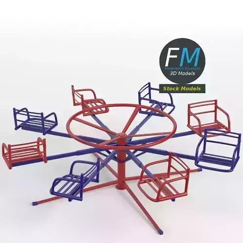 Vintage playground merry-go-round 2 3D model