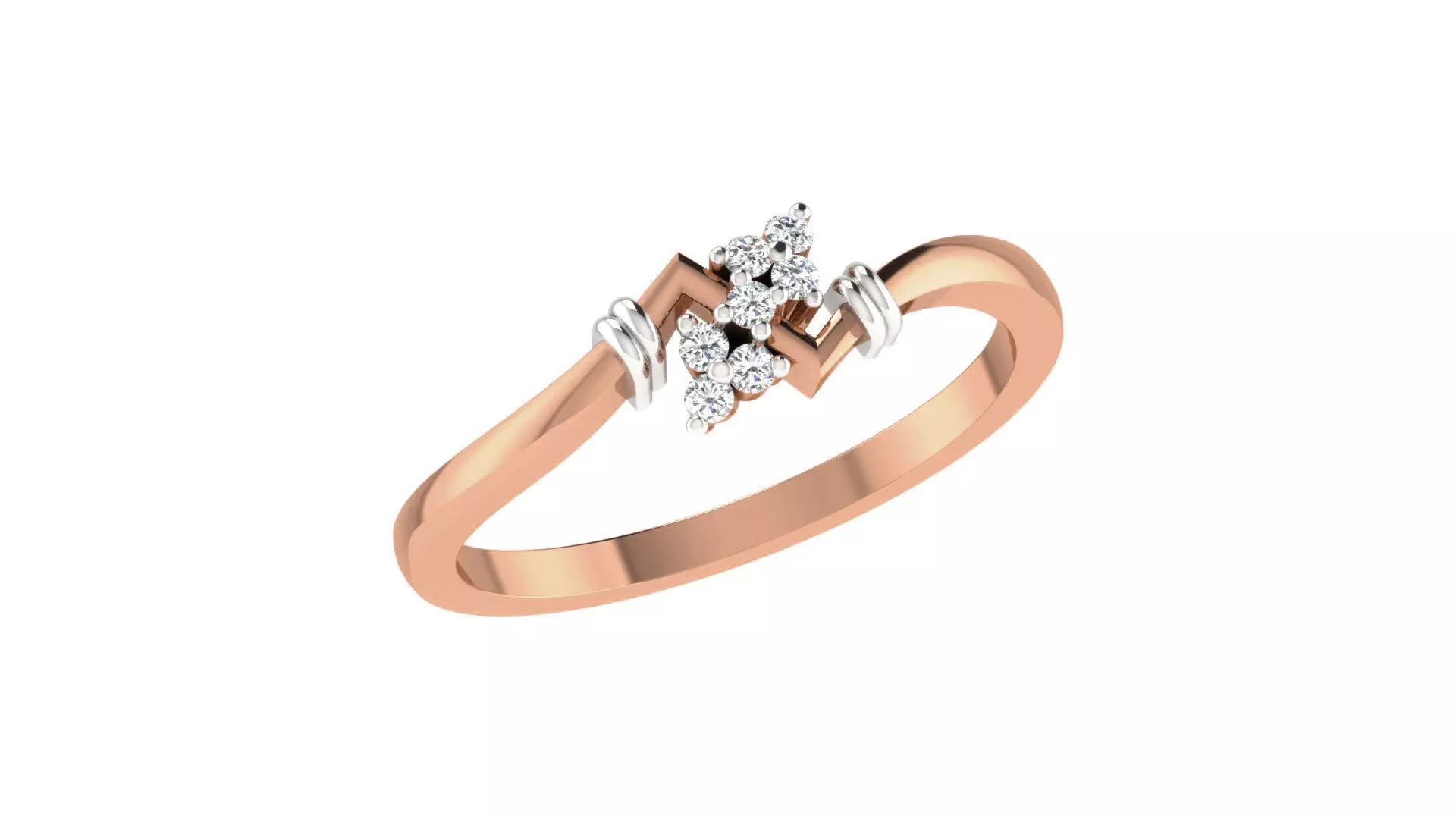 Women Diamond Ring 3dm stl render details 3D print model_0