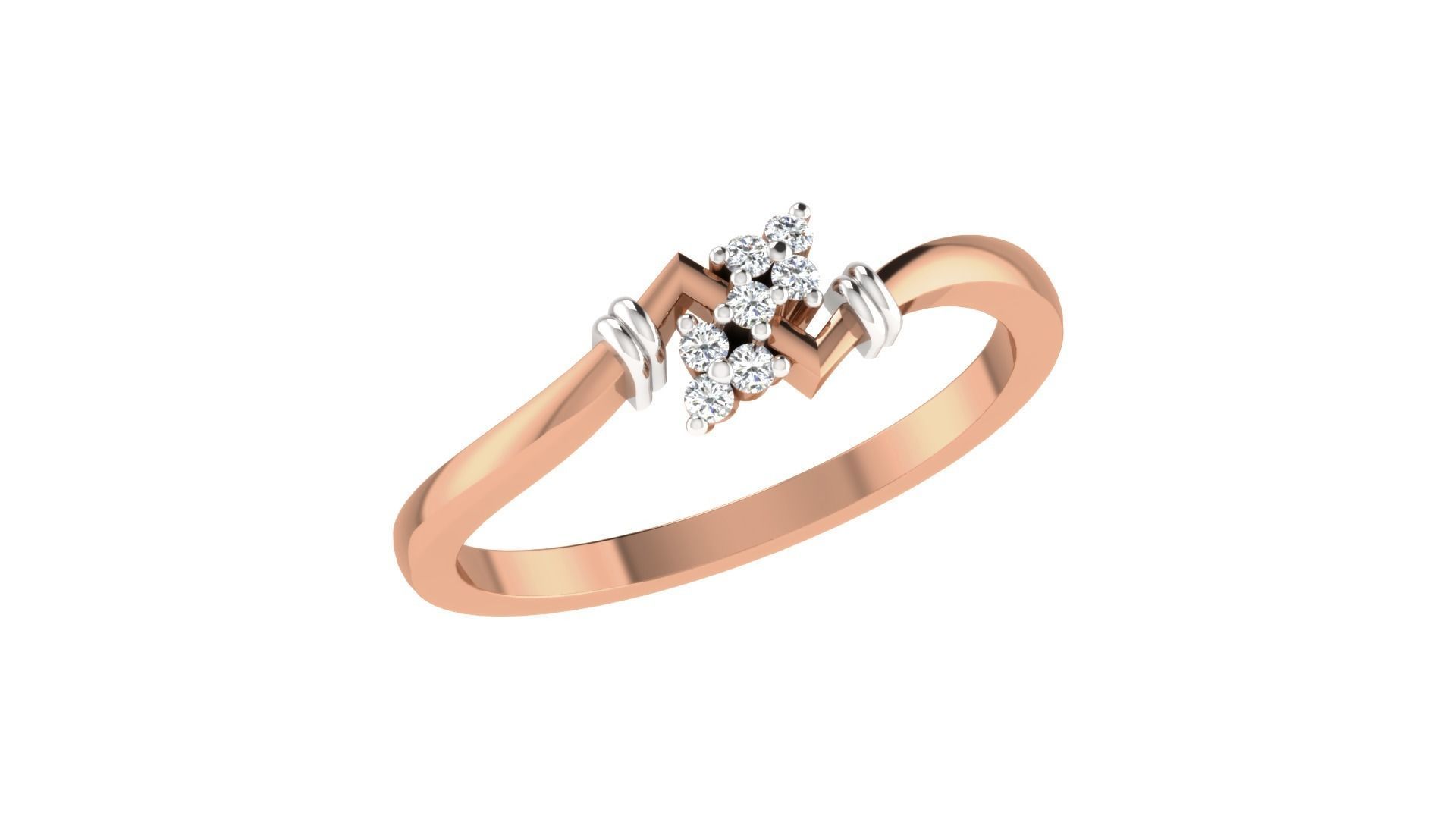 Women Diamond Ring 3dm stl render details 3D print model_1