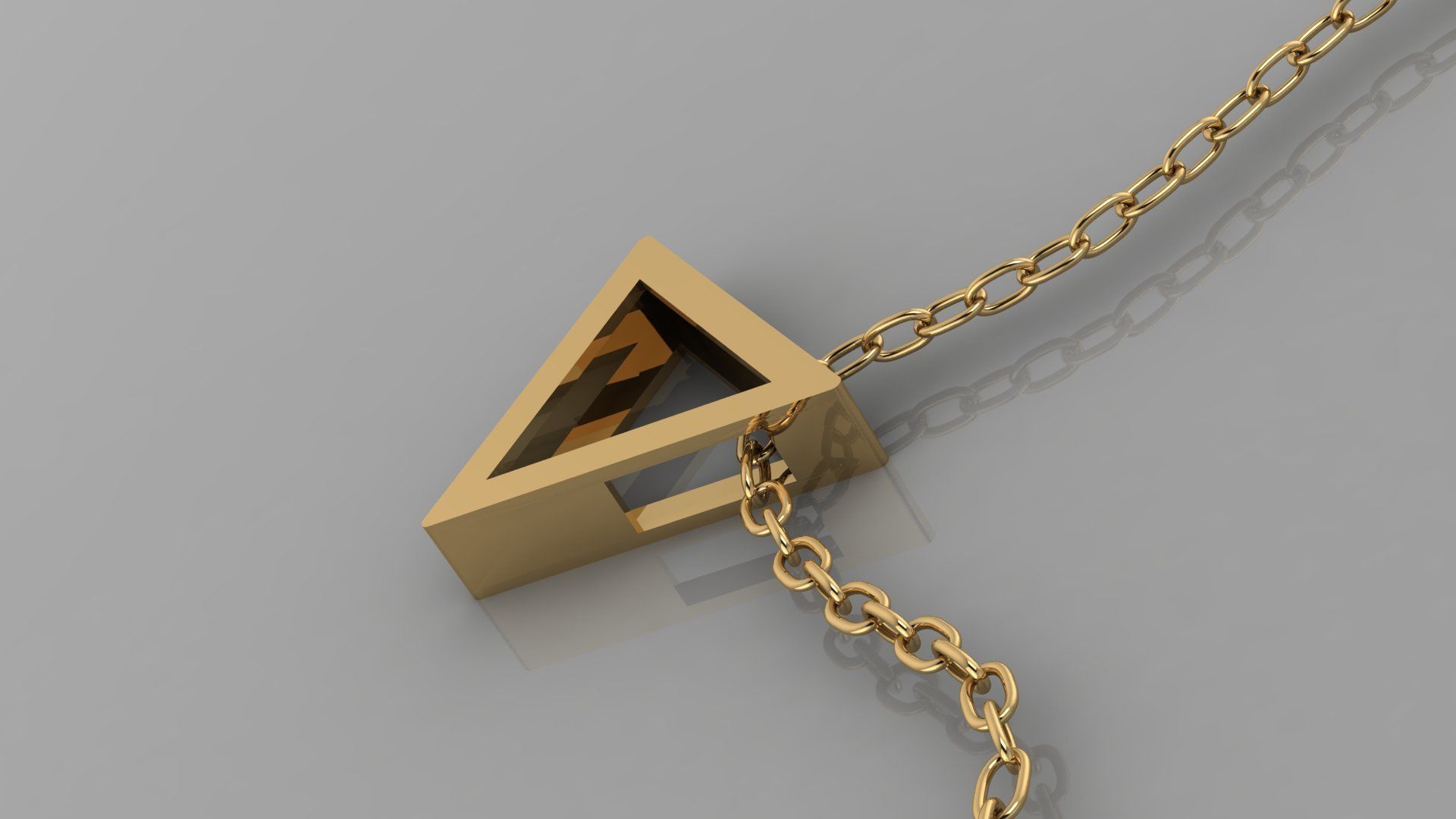 triangle pendant 3D print model_1