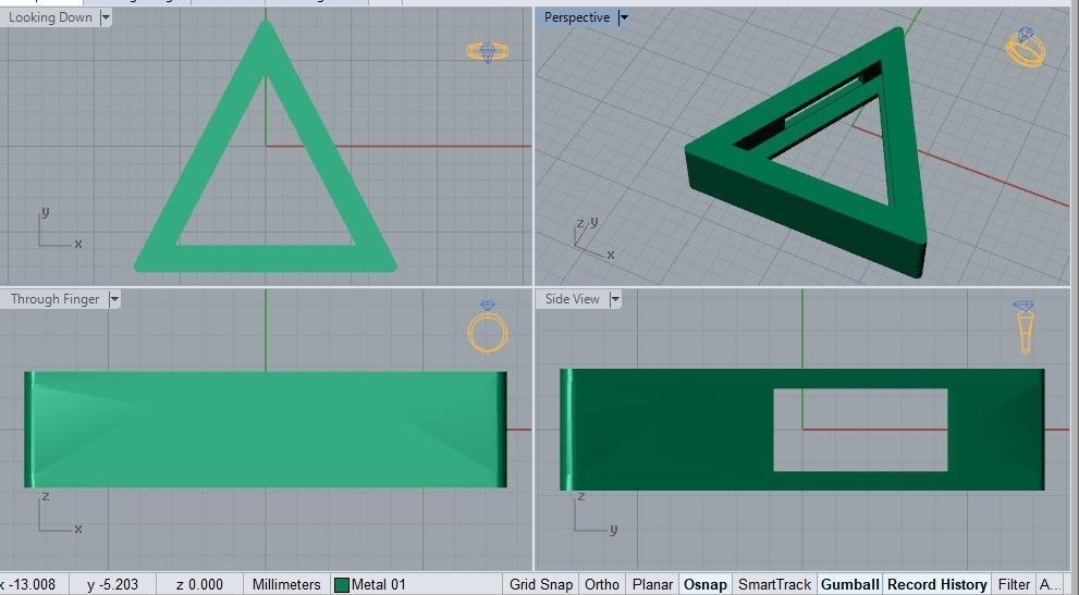 triangle pendant 3D print model_4