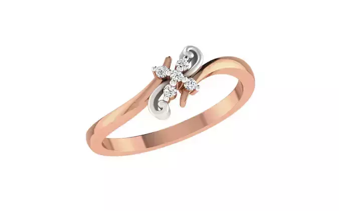 Women Diamond Ring 3dm stl render details