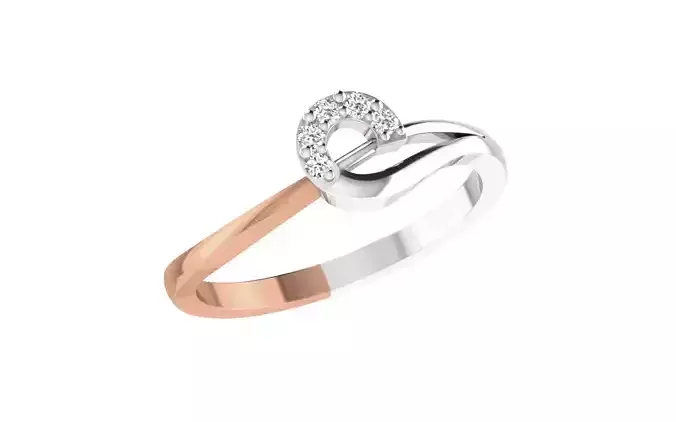 Women Diamond Ring 3dm stl render details