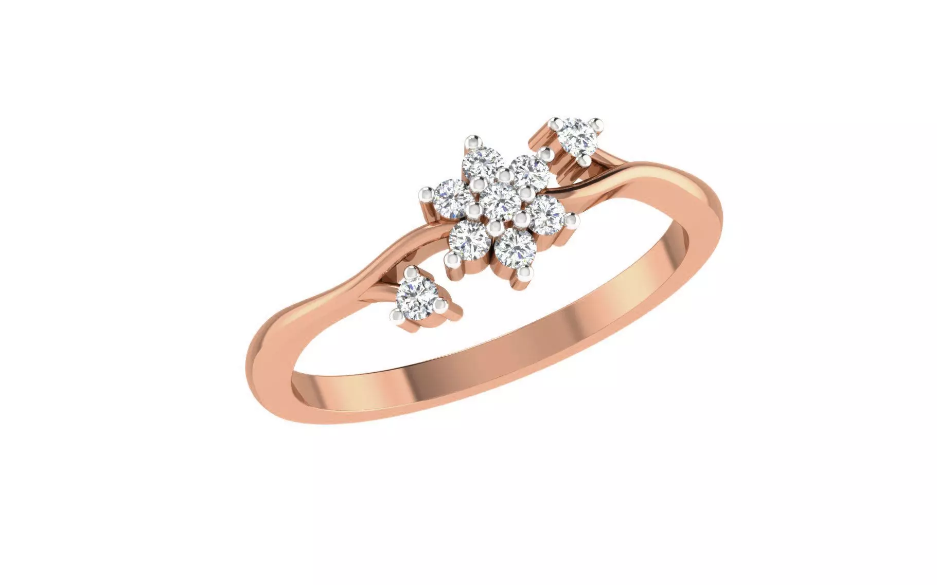 Women Diamond Ring 3dm stl render details 3D print model_0