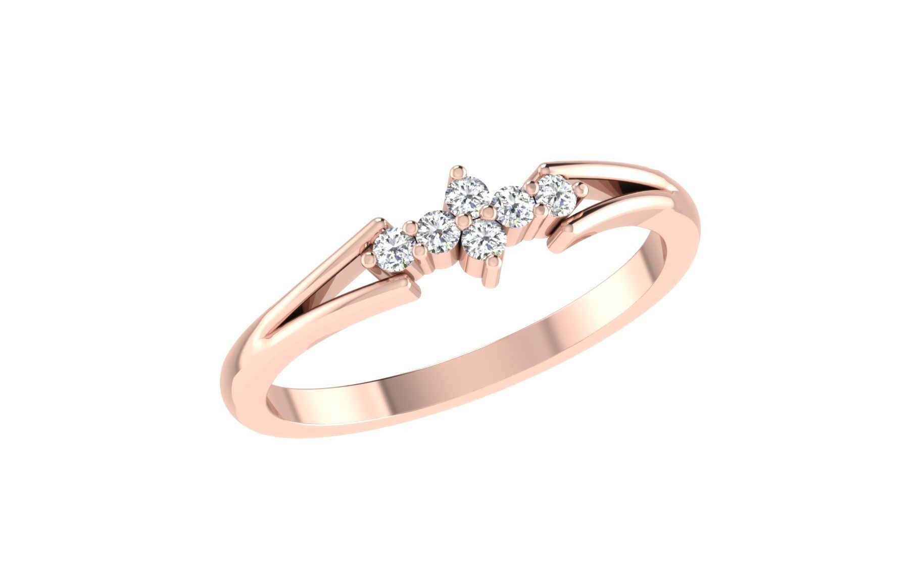 Women Diamond Ring 3dm stl render details 3D print model_1