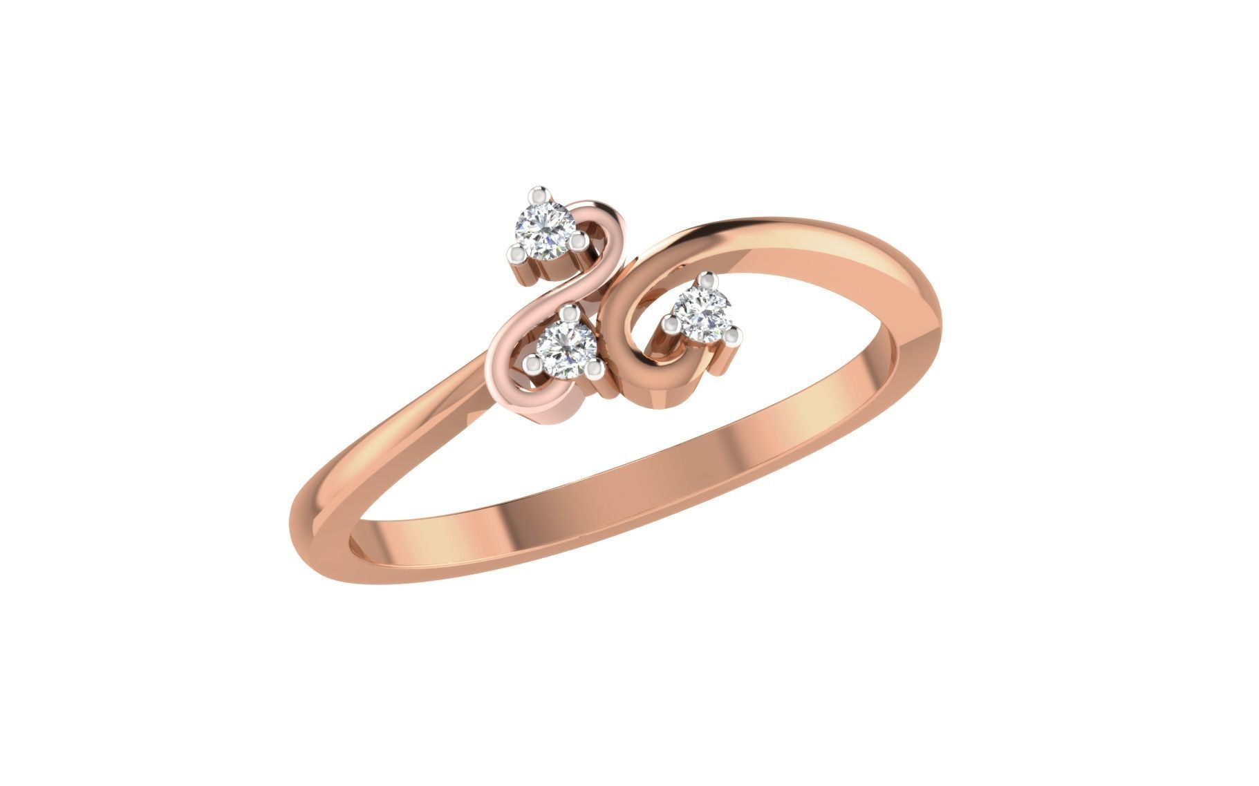 Women Diamond Ring 3dm stl render details 3D print model_1