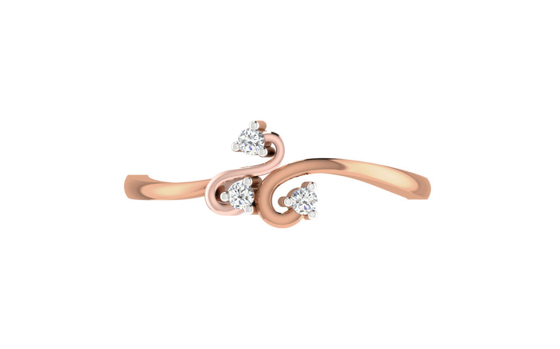 Women Diamond Ring 3dm stl render details 3D print model_7