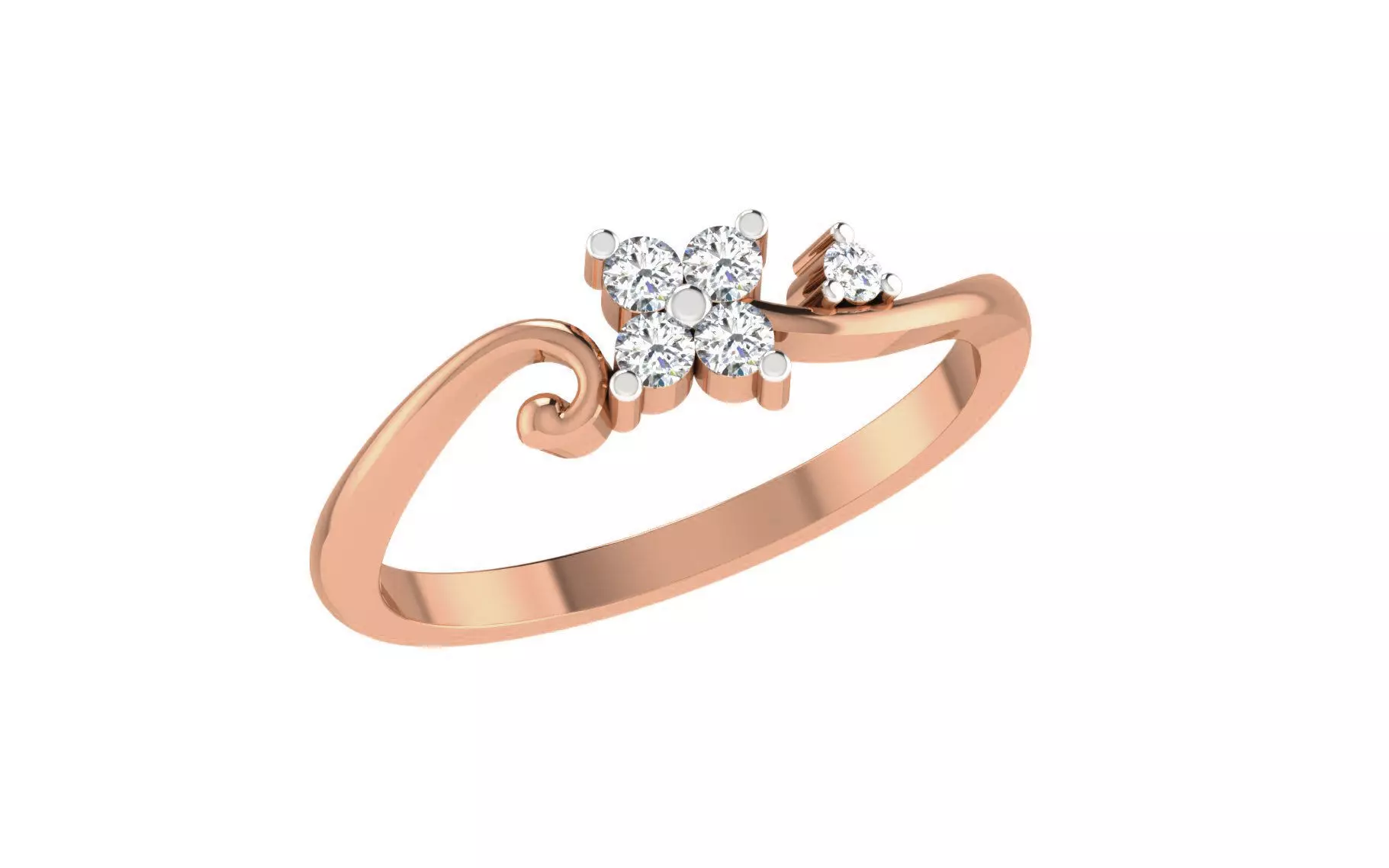 Women Diamond Ring 3dm stl render details 3D print model_0