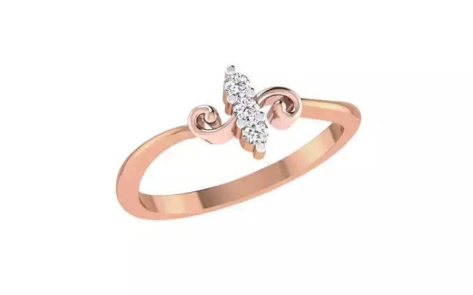 Women Diamond Ring 3dm stl render details