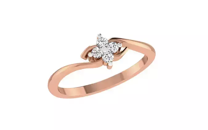 Women Diamond Ring 3dm stl render details