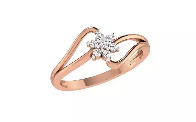 Women Diamond Ring 3dm stl render details
