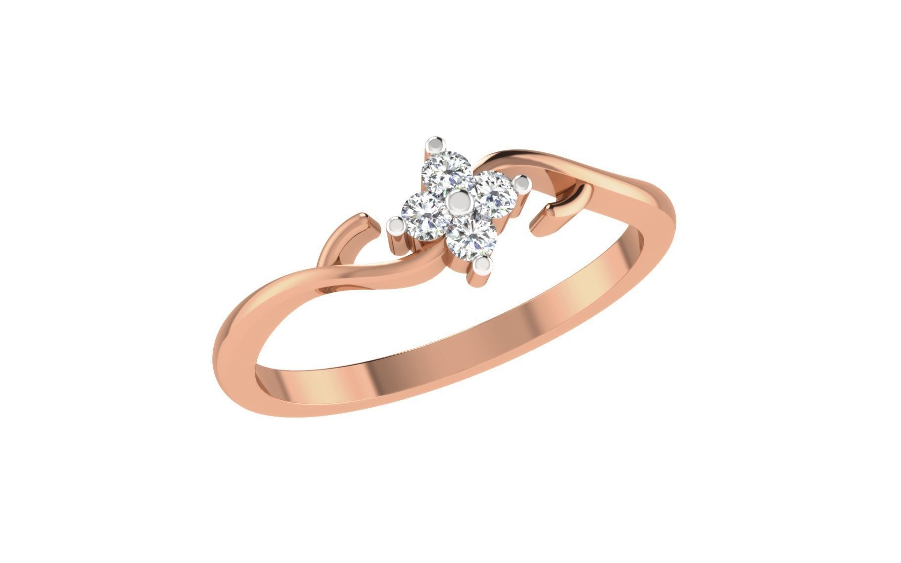 Women Diamond Ring 3dm stl render details 3D print model_1