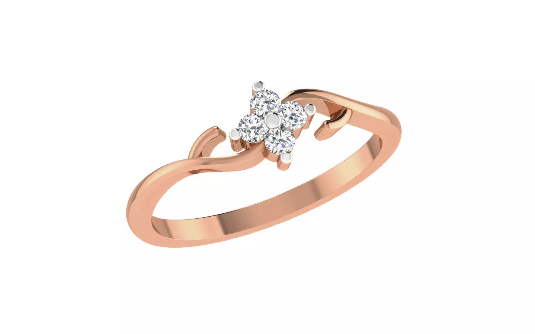 Women Diamond Ring 3dm stl render details 3D print model_0