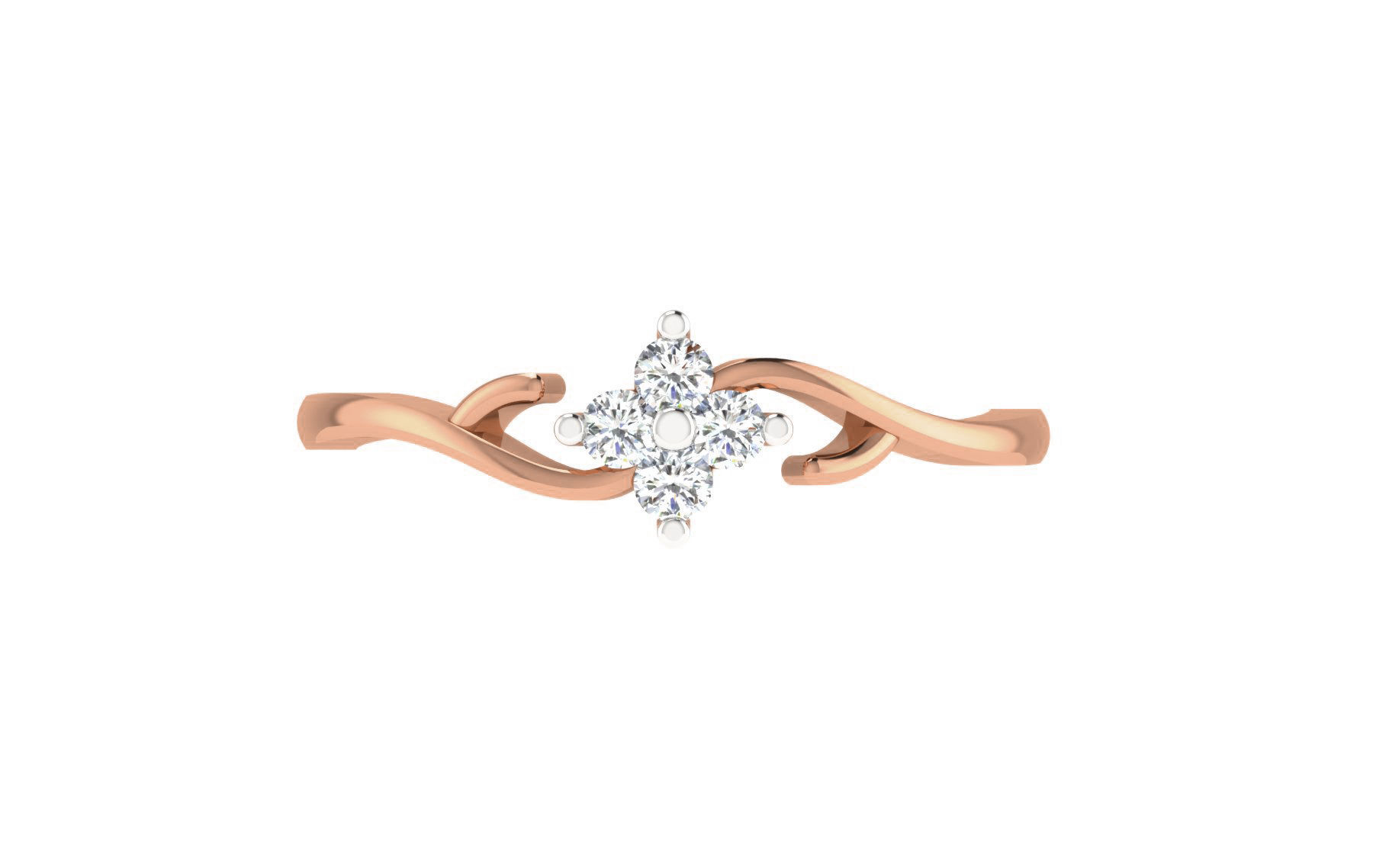 Women Diamond Ring 3dm stl render details 3D print model_7