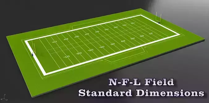 American Football Field-NFL  version Low-poly 3D model