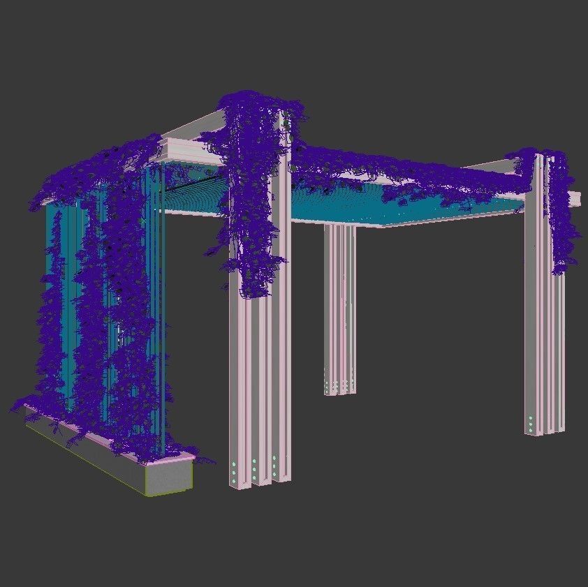 Pergola with ivy 3D model_7