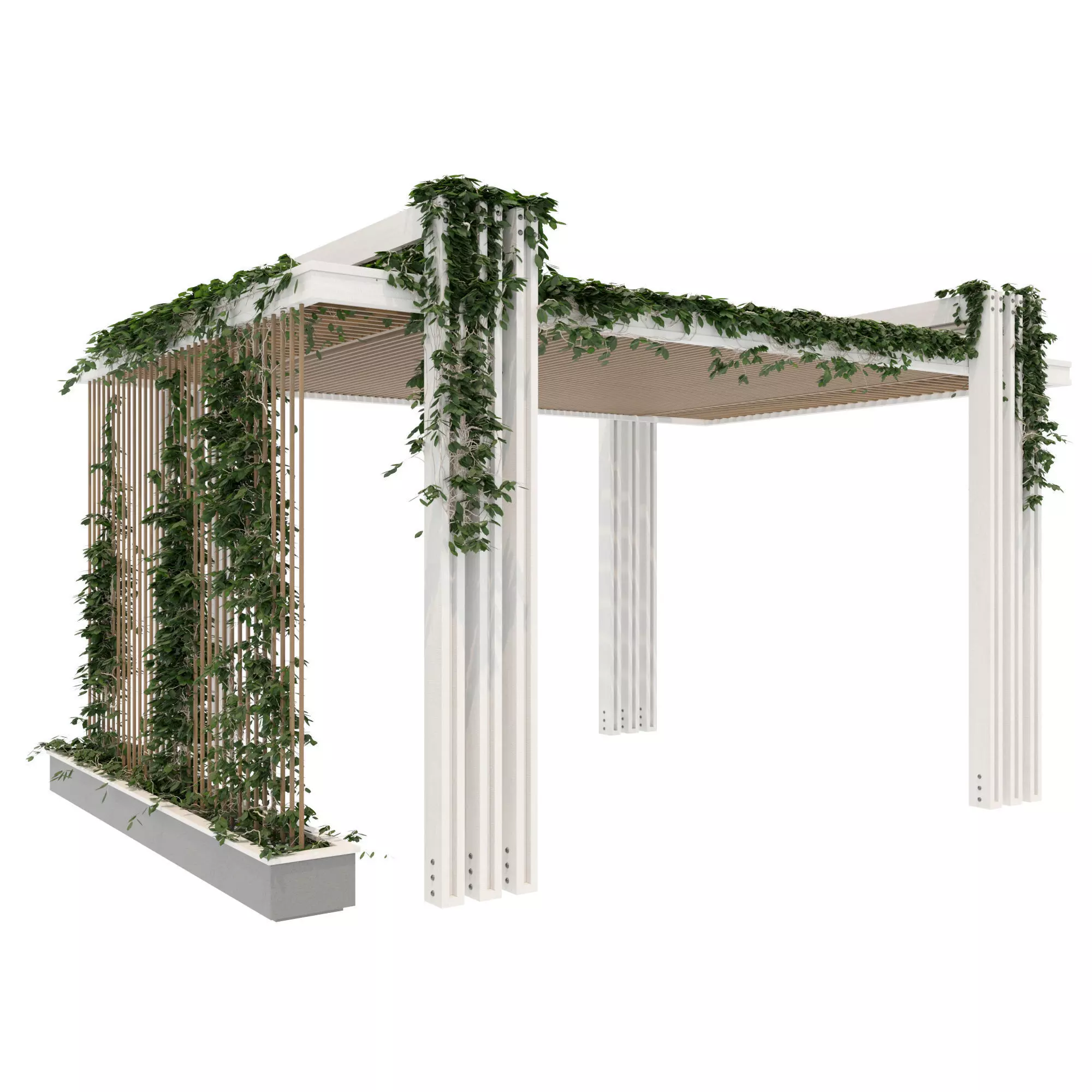 Pergola with ivy 3D model_0