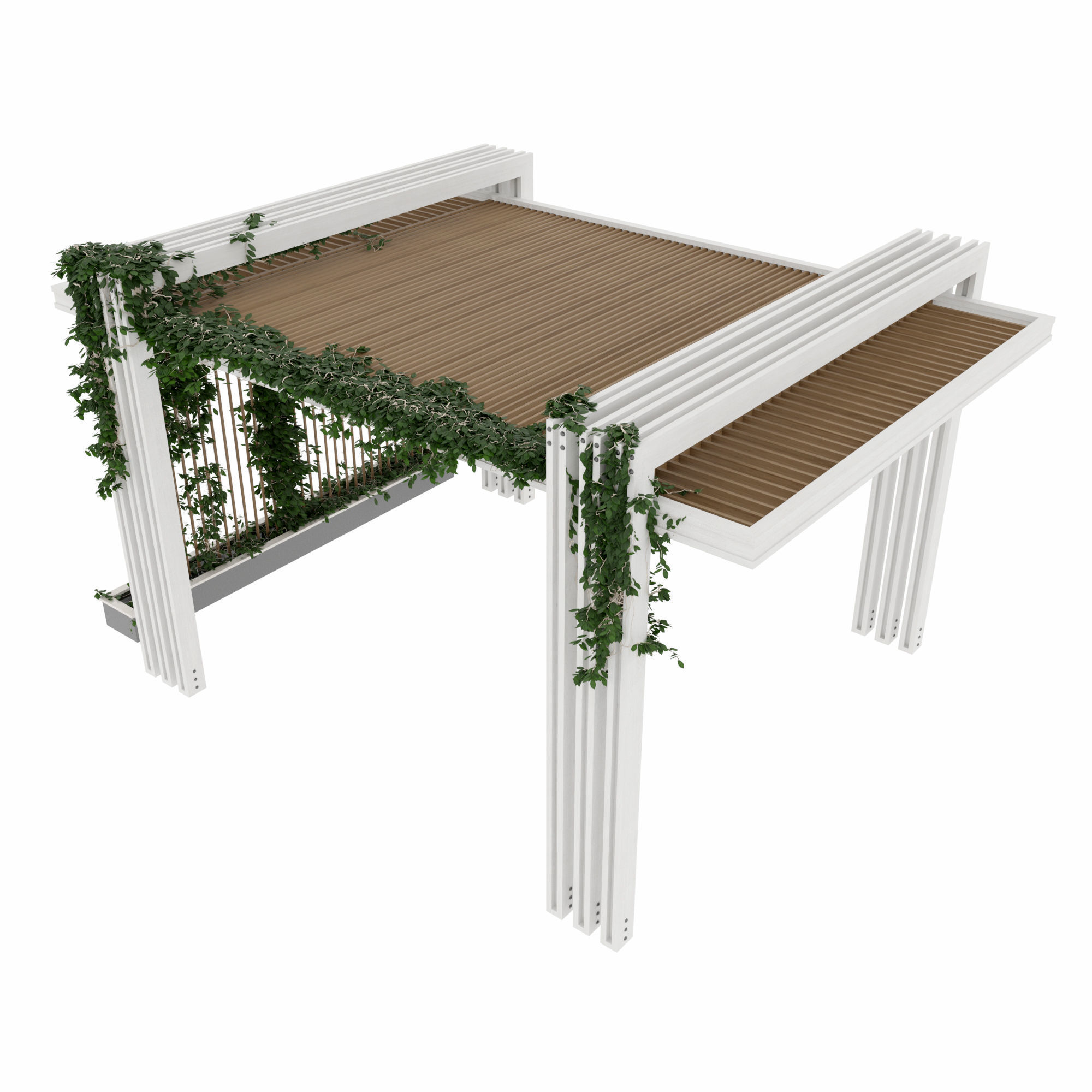 Pergola with ivy 3D model_2