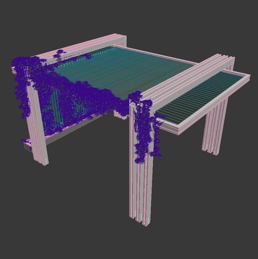 Pergola with ivy 3D model_6