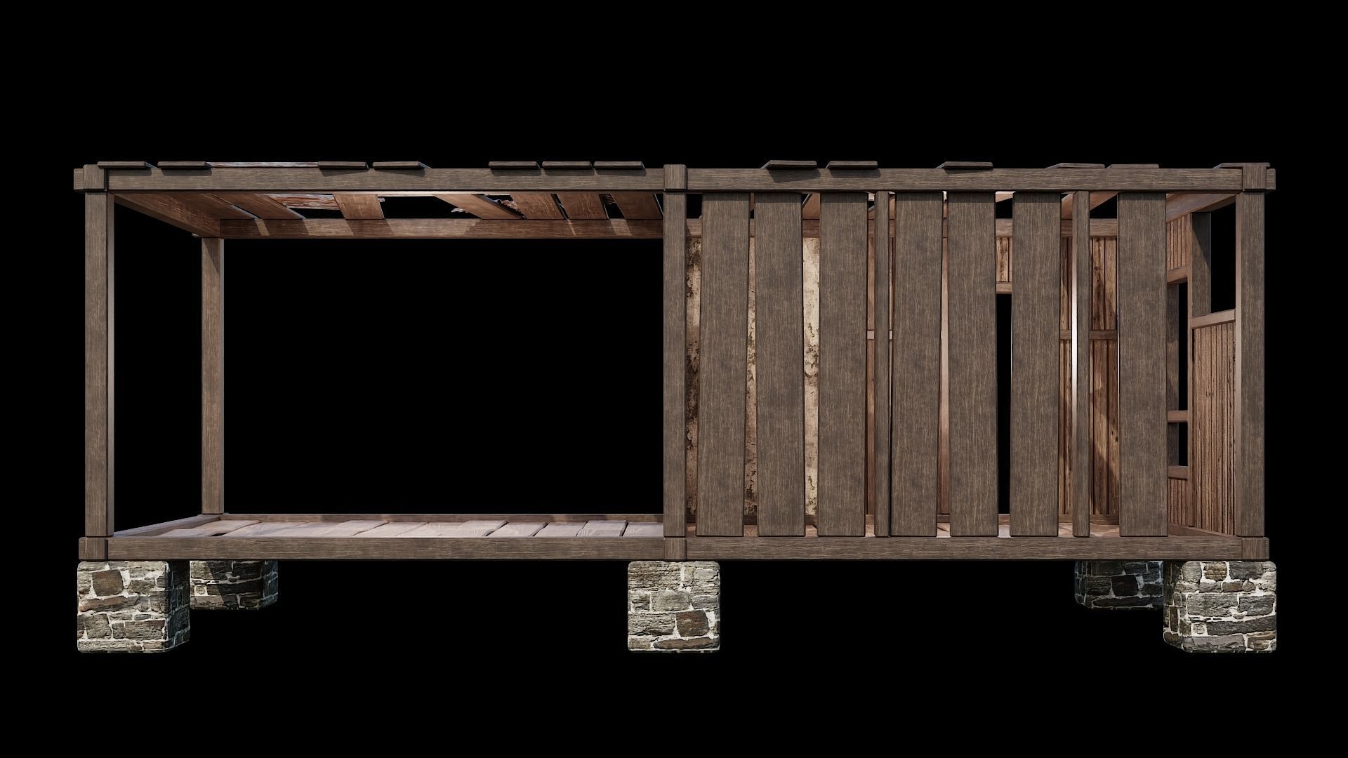 Medieval Houses 64- 4K Textures Game Ready Low-poly 3D model_2