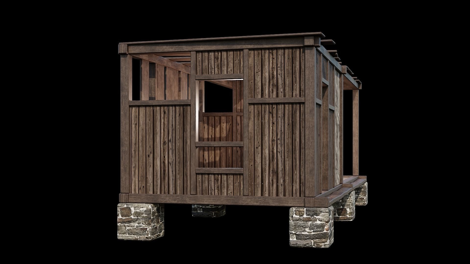 Medieval Houses 64- 4K Textures Game Ready Low-poly 3D model_12