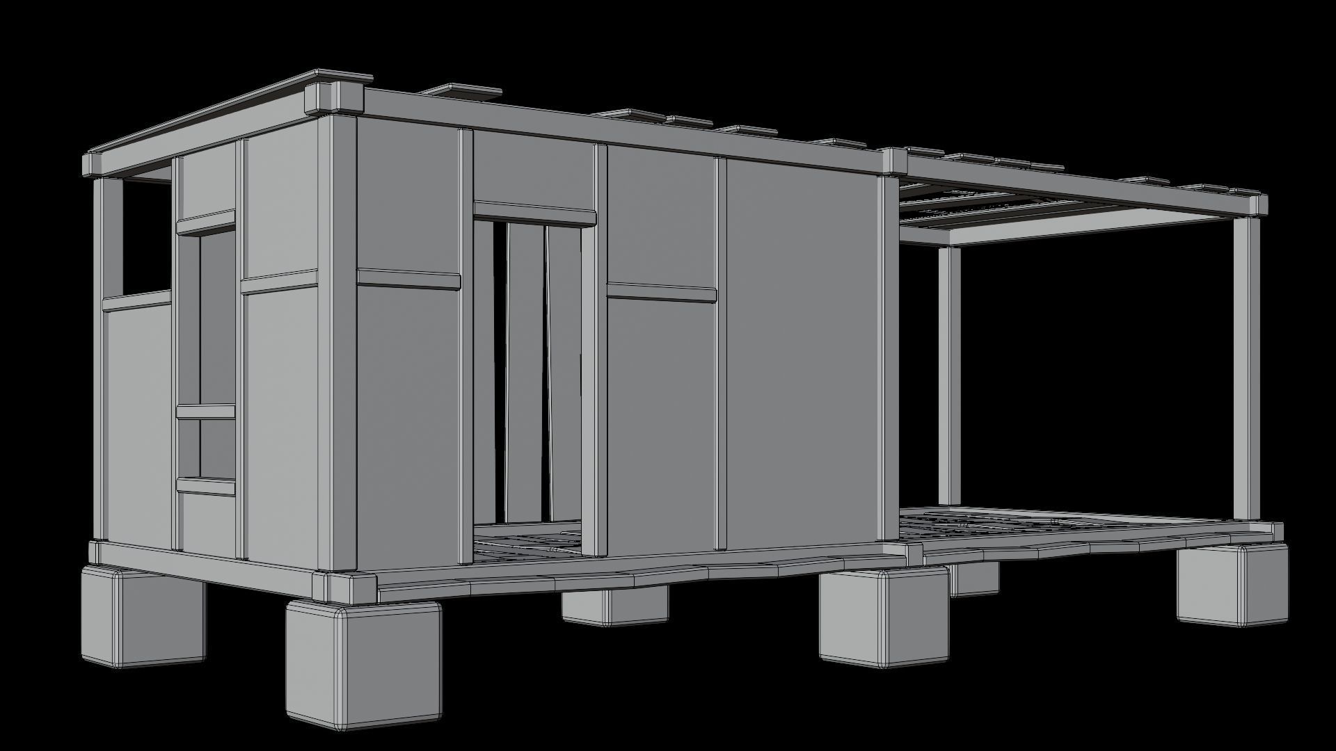 Medieval Houses 64- 4K Textures Game Ready Low-poly 3D model_5