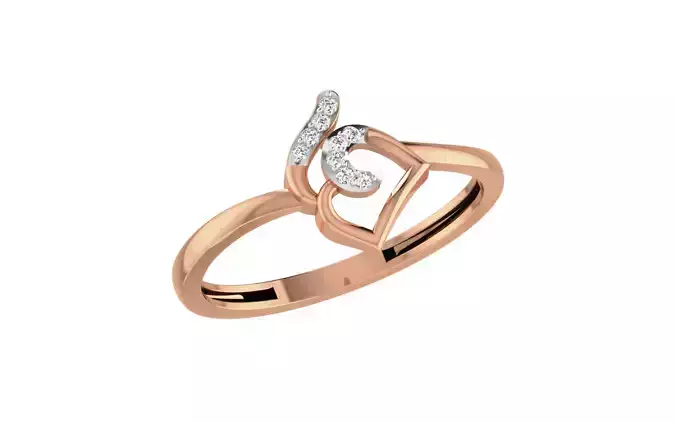 Women Diamond Ring 3dm stl render details