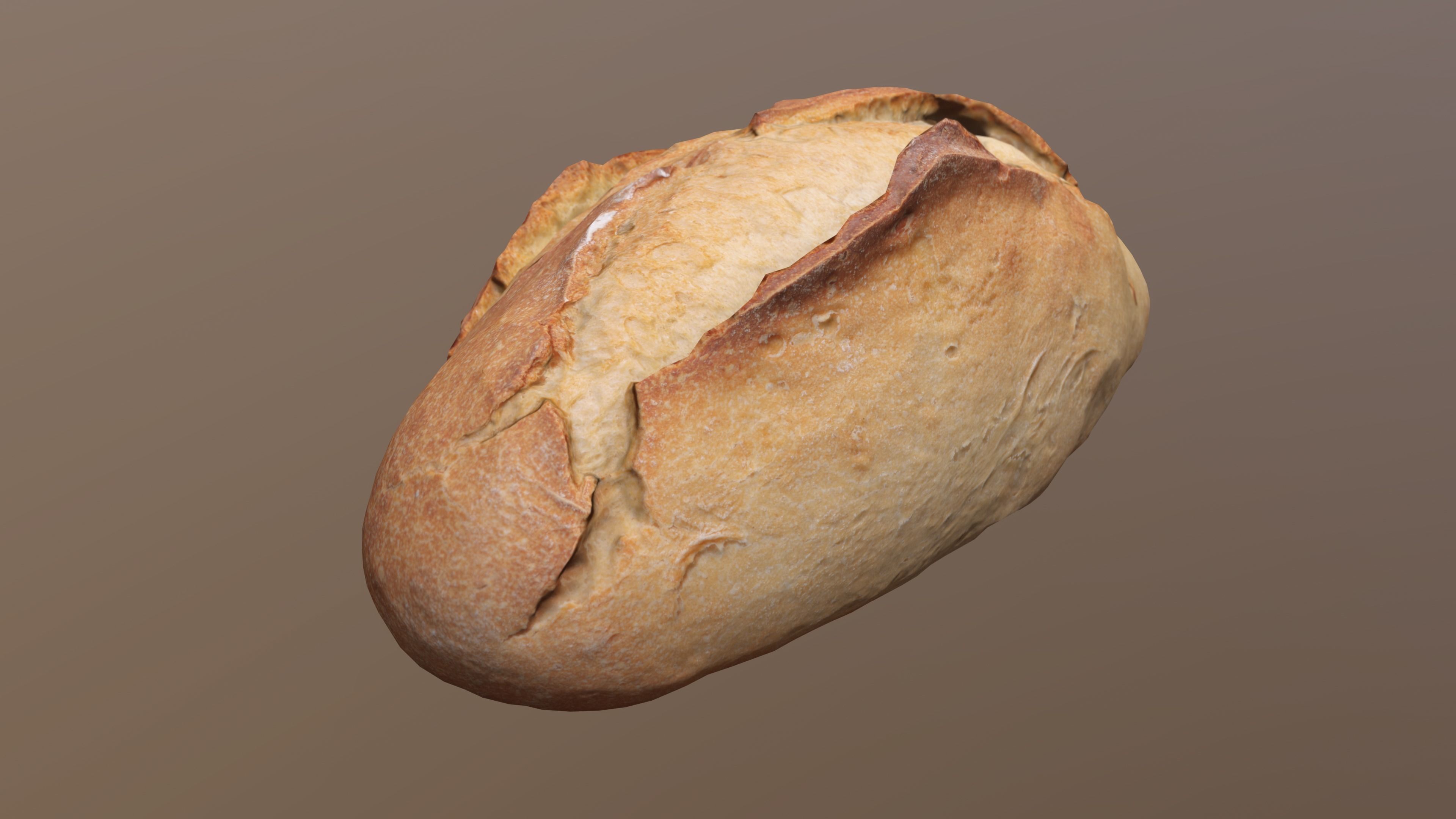 Fresh Wheat Bread Low-poly 3D model_3