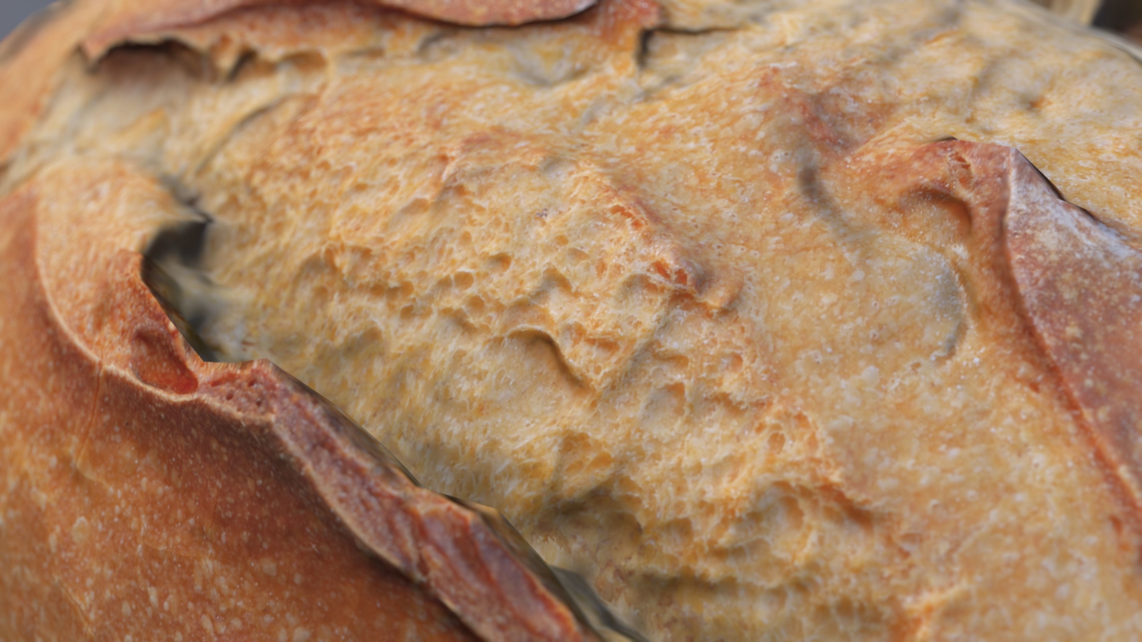 Fresh Wheat Bread Low-poly 3D model_5