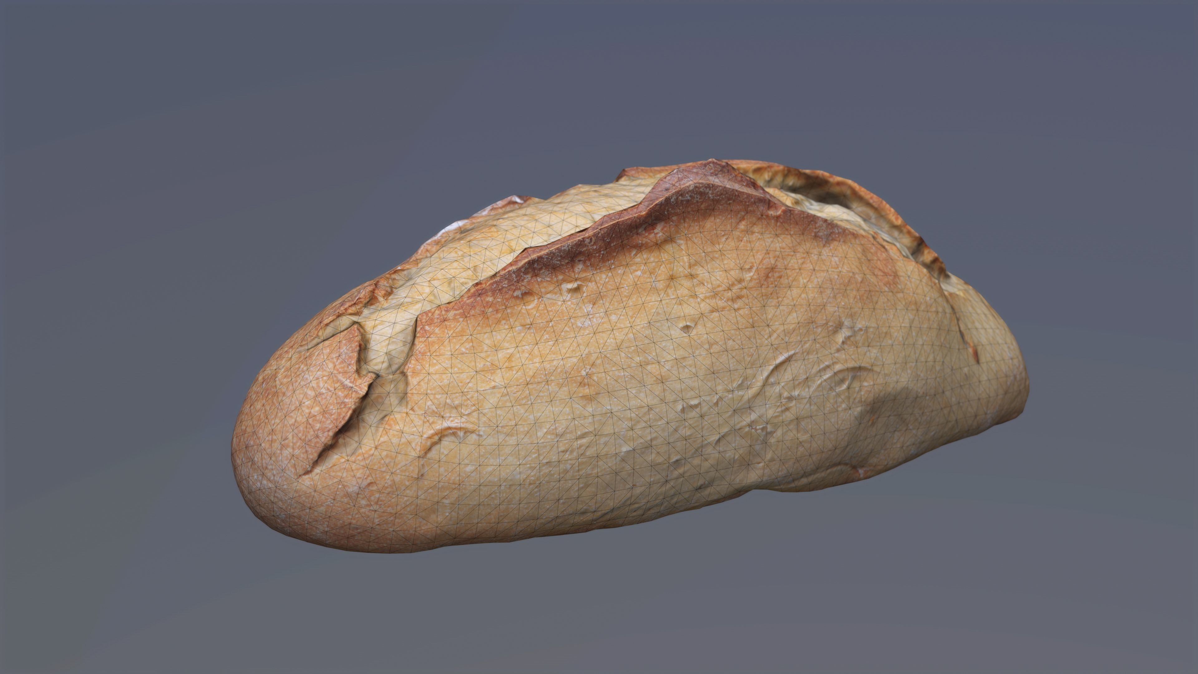 Fresh Wheat Bread Low-poly 3D model_8