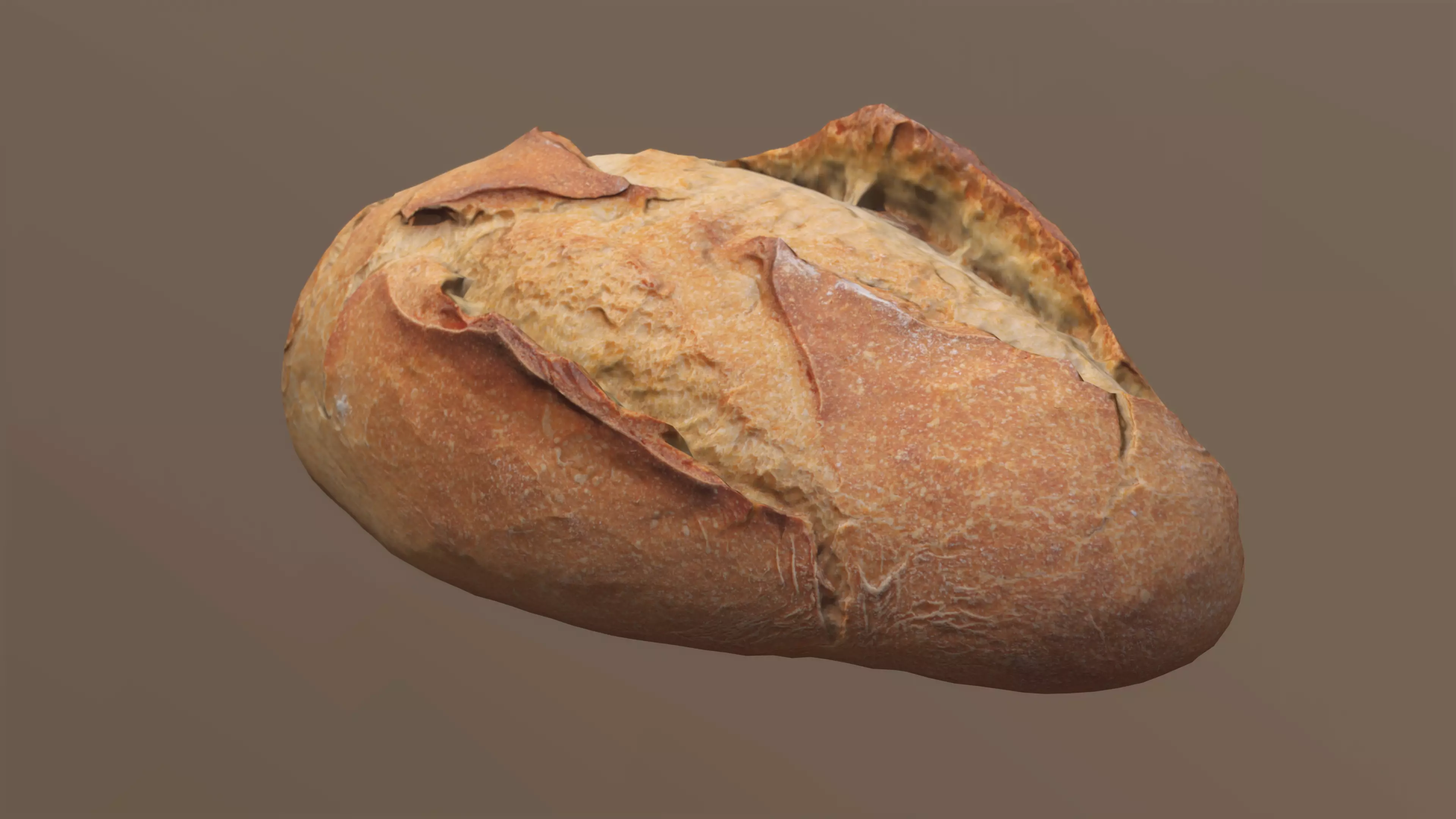 Fresh Wheat Bread Low-poly 3D model_0
