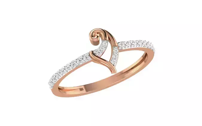 Women Diamond Ring 3dm stl render details