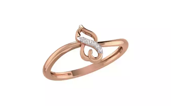 Women Diamond Ring 3dm stl render details