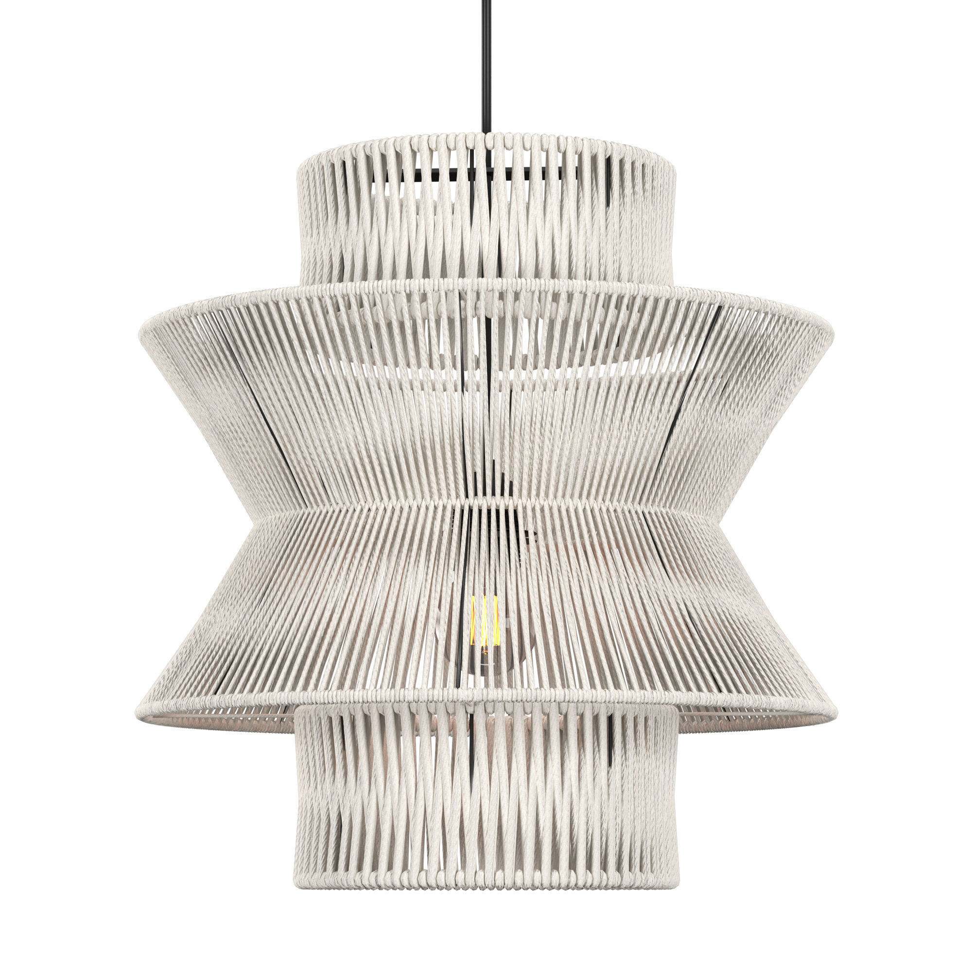 Swedish macrame chandelier 3D model_5