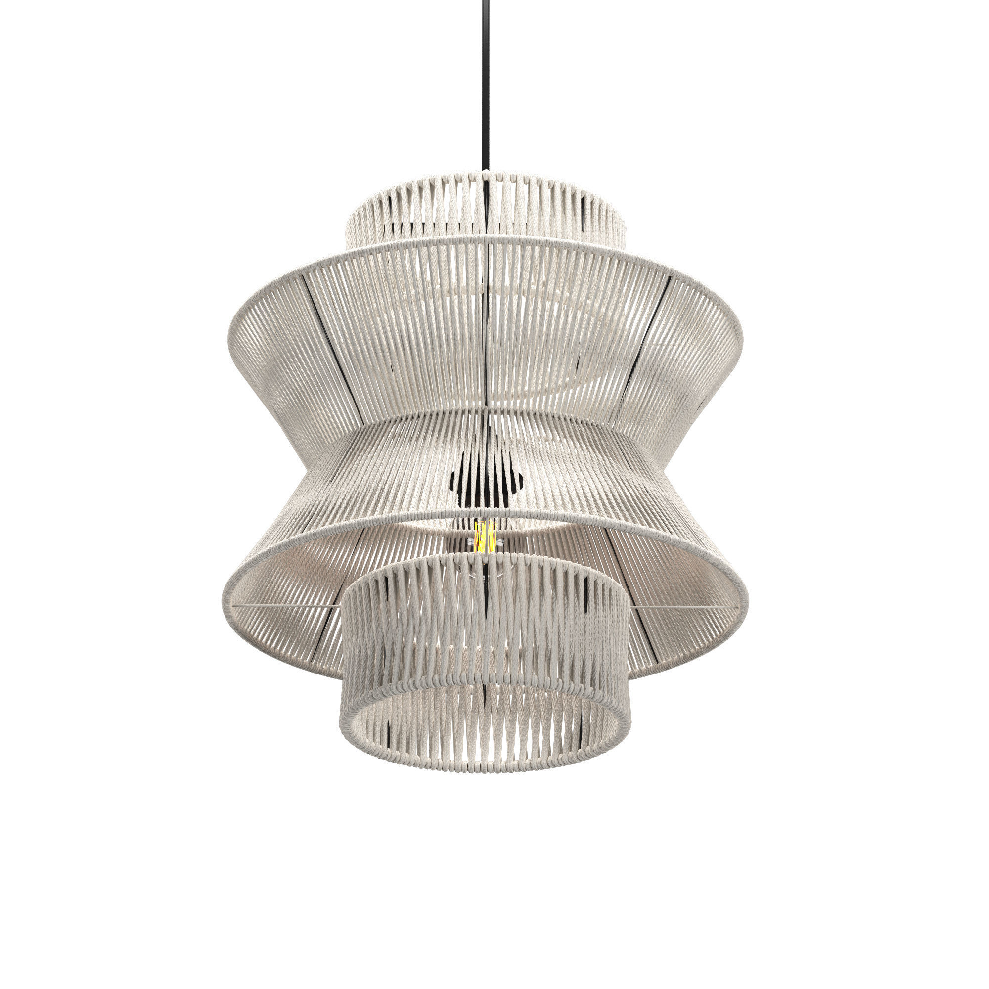 Swedish macrame chandelier 3D model_2