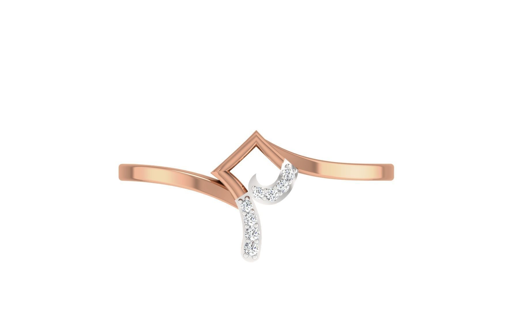 Women Diamond Ring 3dm stl render details 3D print model_8