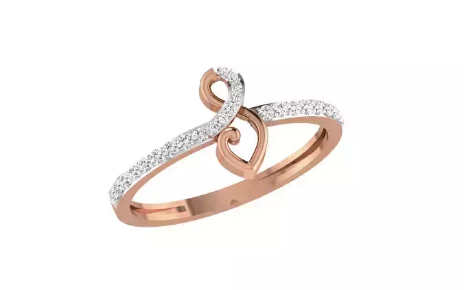 Women Diamond Ring 3dm stl render details